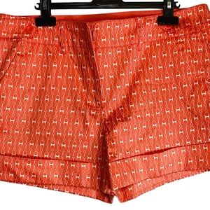 Stylish Orange Patterned Women's Shorts